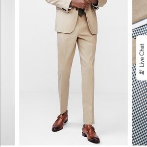 EXPRESS Slim Fit Khaki Wool-Linen Blend Suit Pant